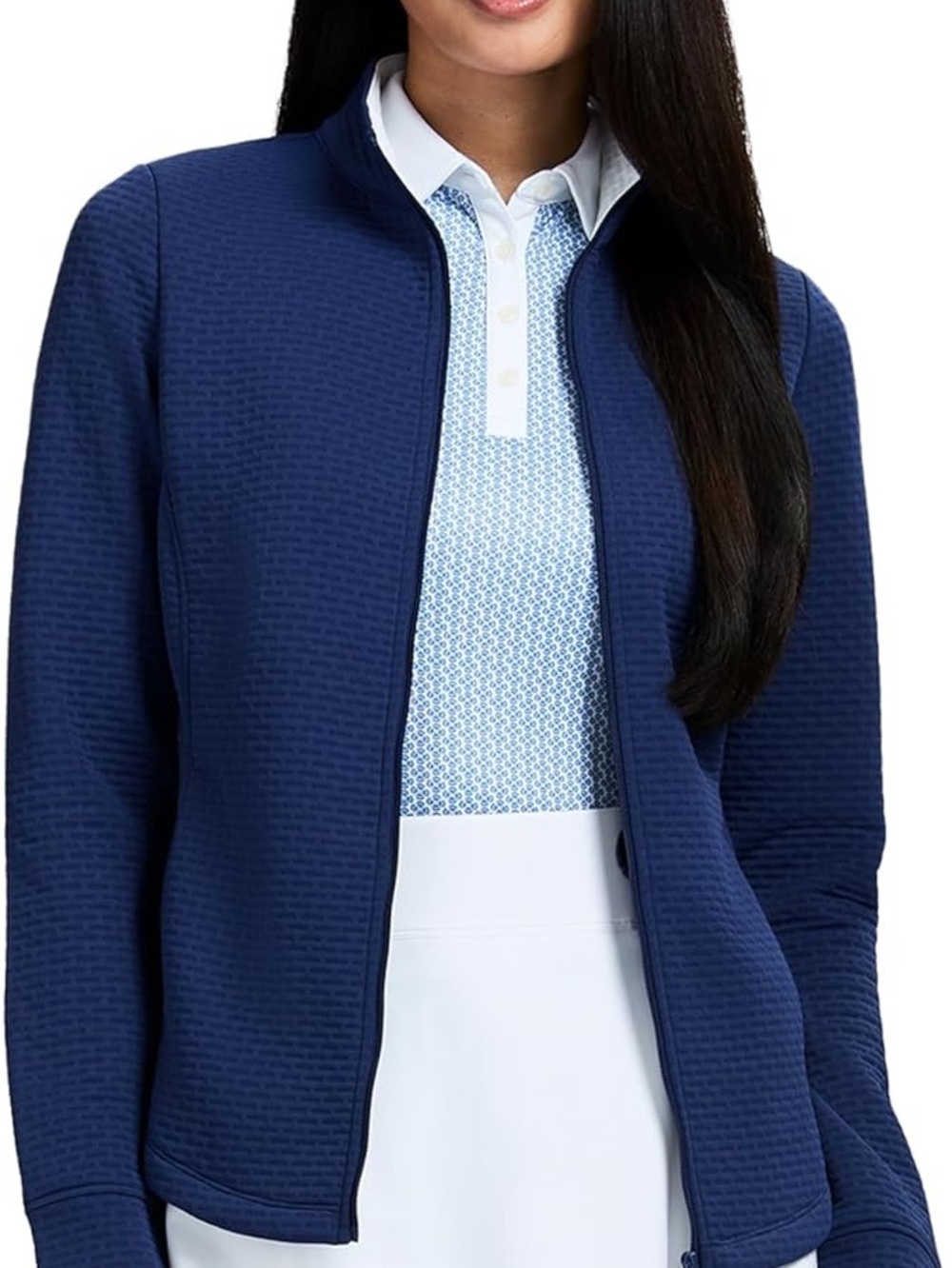 Izod Women's Navy Zip-Front Knit Jacket